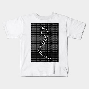 Monaco - F1 Circuit - Black and White Kids T-Shirt